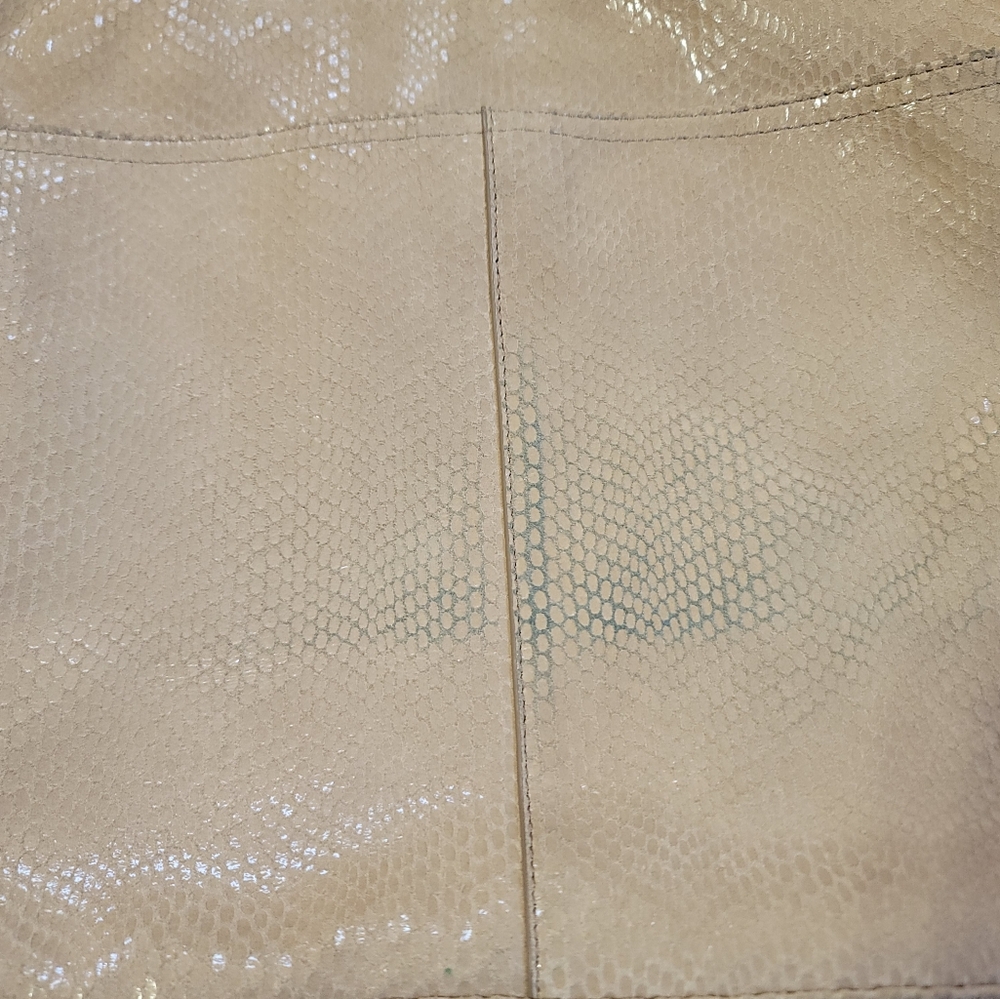 Margot Leah Large Taupe Leather Snakeskin Texture Hobo Bag - Picture 4 of 9